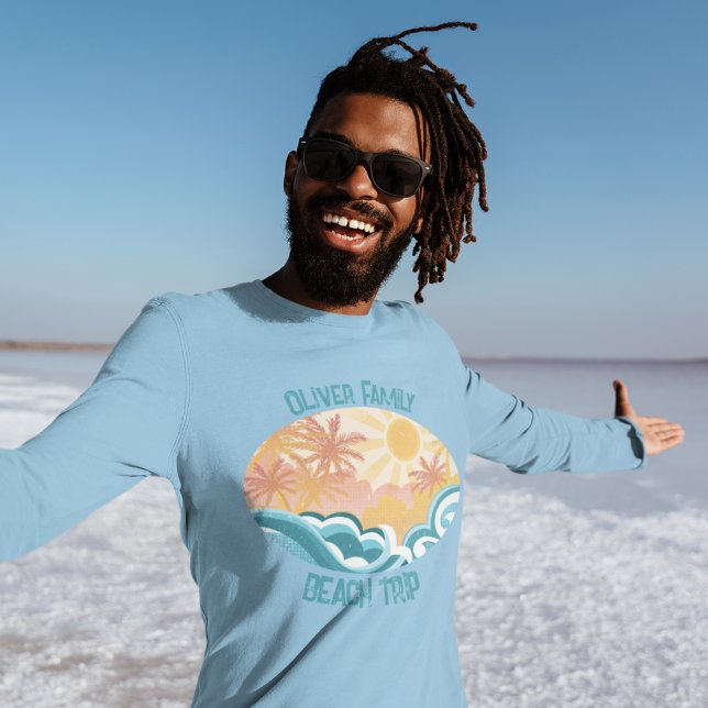 Niedlicher Vintager Strand Wellen Sonnenschein Sur T-Shirt (Von Creator hochgeladen)