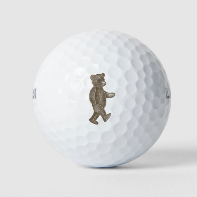 Niedlicher Vintager Teddy Bear Golf Ball (Vorderseite)