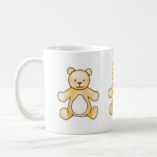 Niedlicher Vintager Teddybär zeichnend Kaffeetasse