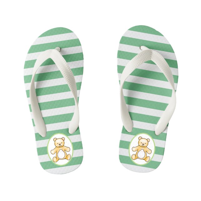 Niedlicher Vintager Teddybär zeichnend Kinderbadesandalen (Fußbett)