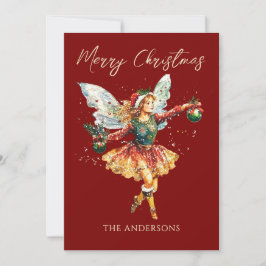 Niedlicher Vintager Urlaub Fairy Urlaub Feiertagskarte