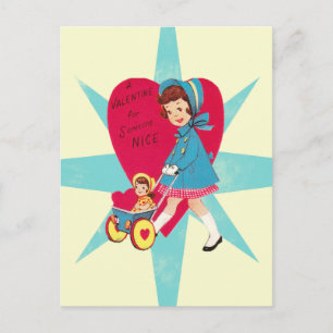 Niedlicher Vintager Valentinstag Feiertagspostkarte