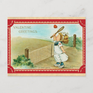 Niedlicher Vintager Valentinstag Grußspiel Liebe Postkarte