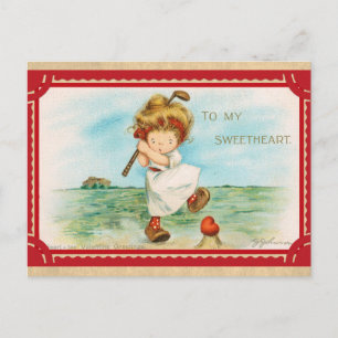 Niedlicher Vintager Valentinstag Postkarte