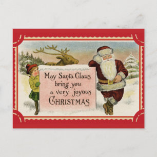 Niedlicher Vintager Weihnachtsmann frohe Weihnacht Postkarte