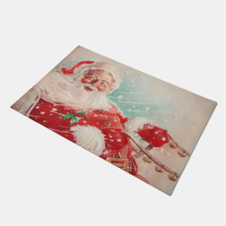 Niedlicher Vintager Weihnachtsmann Fußmatte