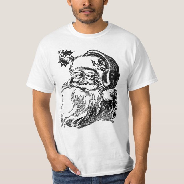 Niedlicher Vintager Weihnachtsmann T-Shirt (Vorderseite)