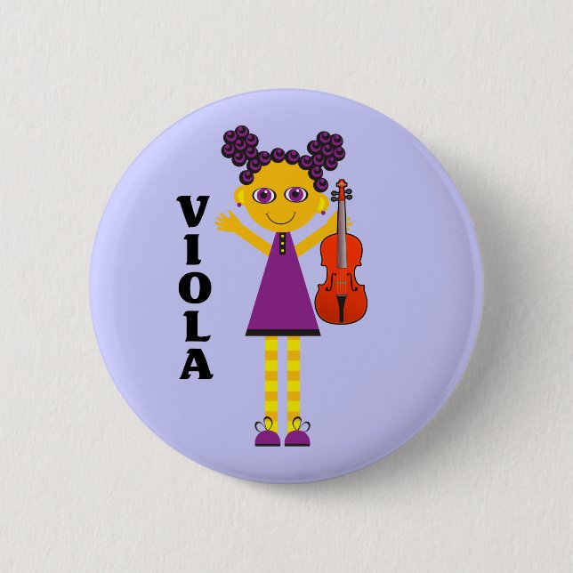 Niedlicher Viola-Mädchen-Knopf Button (Vorderseite)