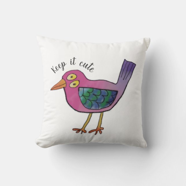 niedlicher Vogel behalten Kissen (Vorderseite)
