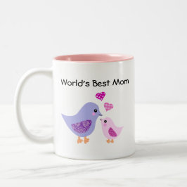 Niedlicher Vogel der besten Mammas der Welt u. Zweifarbige Tasse