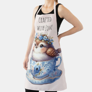 Niedlicher Vogel im floralen Teakonzern Kunst, Dic Schürze