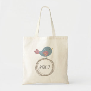 Niedlicher Vogel-Individuelle Name Tragetasche