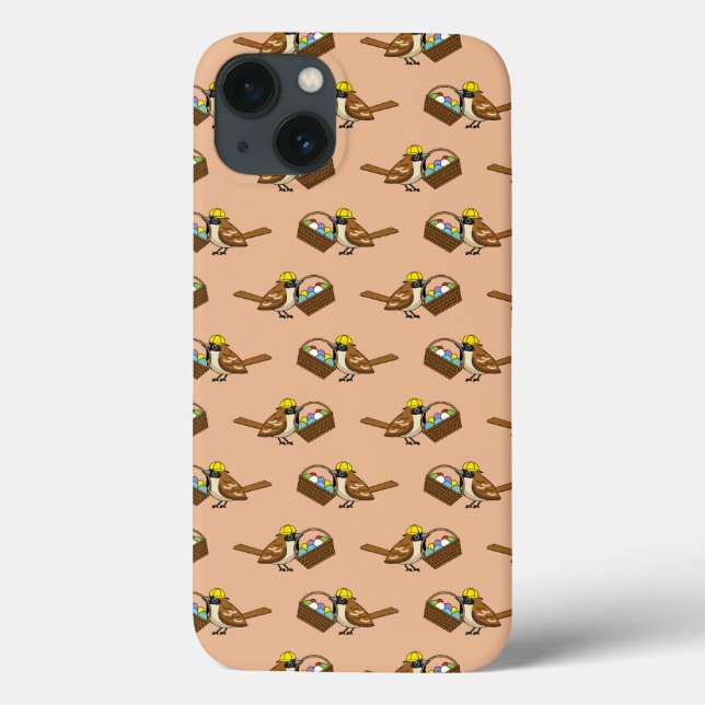 Niedlicher Vogel mit farbenfrohen Eierkörben Muste Case-Mate iPhone Hülle (Rückseite)