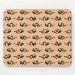 Niedlicher Vogel mit farbenfrohen Eierkörben Muste Mousepad