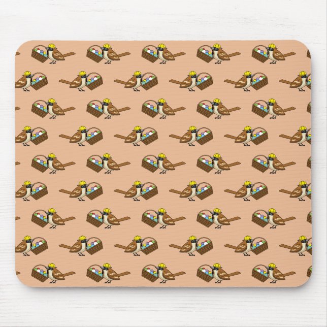 Niedlicher Vogel mit farbenfrohen Eierkörben Muste Mousepad (Vorne)