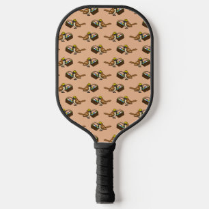 Niedlicher Vogel mit farbenfrohen Eierkörben Muste Pickleball Schläger
