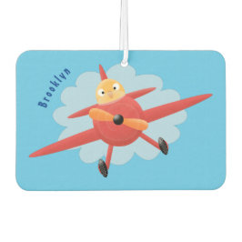 Niedlicher Vogel mit rotem Flugzeug Cartoon Abbild Autolufterfrischer