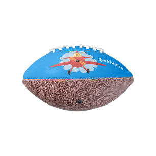 Niedlicher Vogel mit rotem Flugzeug Cartoon Abbild Football