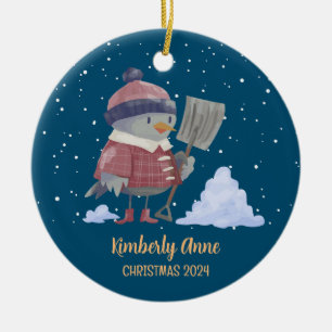 Niedlicher Vogel Weihnachtstierschnee Winter Urlau Keramik Ornament