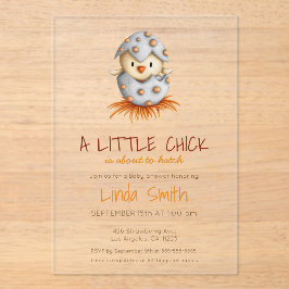 Niedlicher Vogelkick auf dem Weg zur Kinderdusche Acryleinladungen