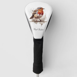 Niedlicher Vogelrobin in Aquarellfarben Golf Headcover