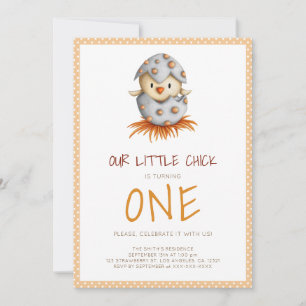 Niedlicher Vogelschlag zum ersten Geburtstag Einladung