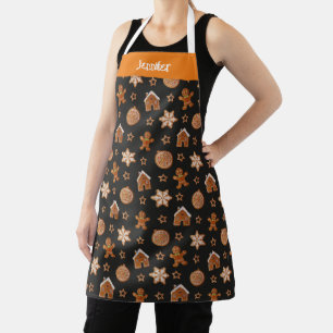 Niedlicher Vorname Gingerbread Illustrationsmuster Schürze