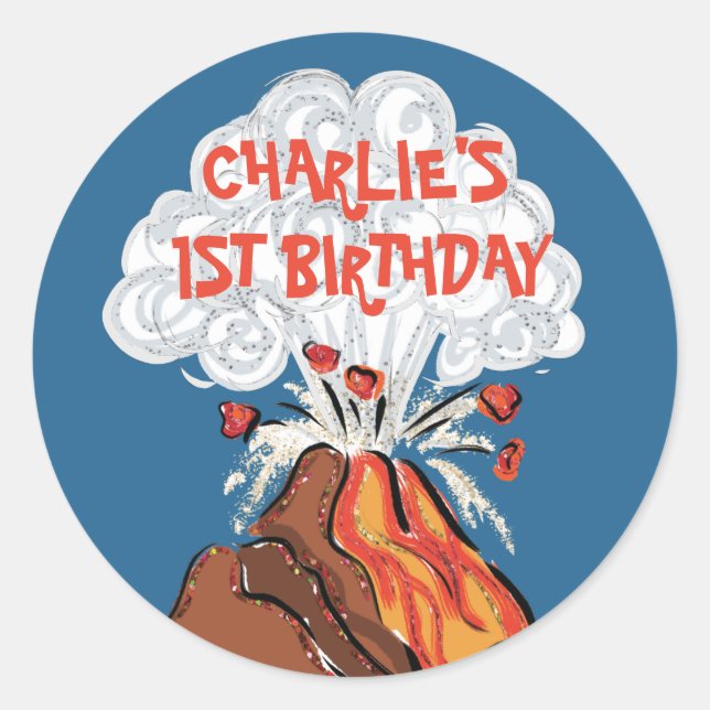 Niedlicher Vulkanaufkleber-Umschlag Aufkleber (Vorderseite)