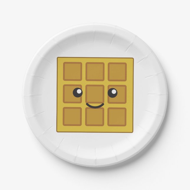Niedlicher Waffel Pappteller (Vorderseite)