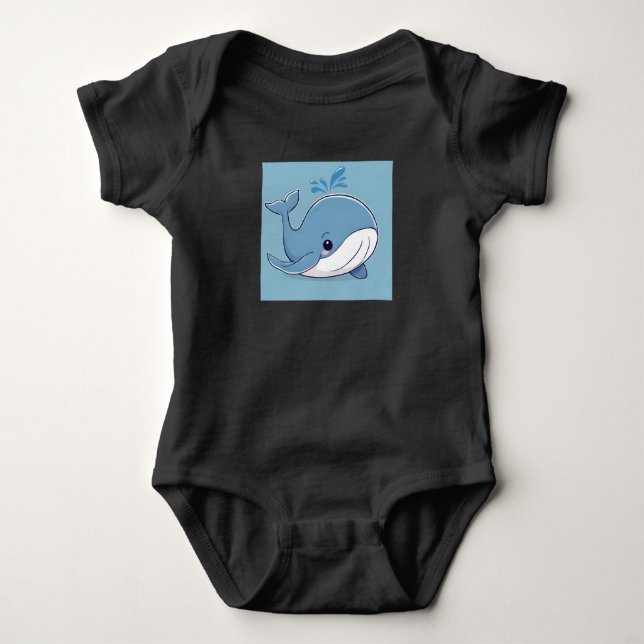 Niedlicher Wal Baby Strampler (Vorderseite)