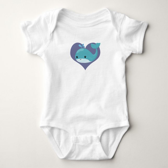 Niedlicher Wal! Baby Strampler (Vorderseite)