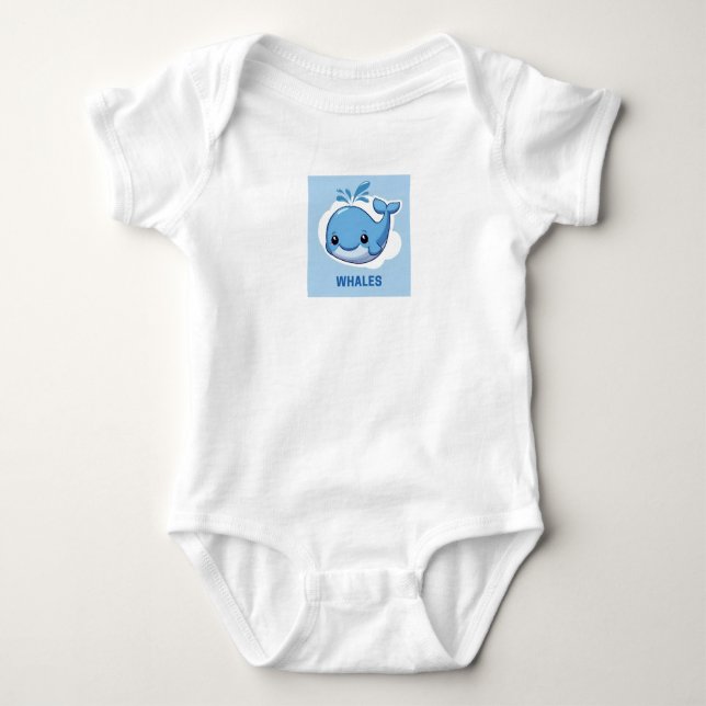 Niedlicher Wal Baby Strampler (Vorderseite)