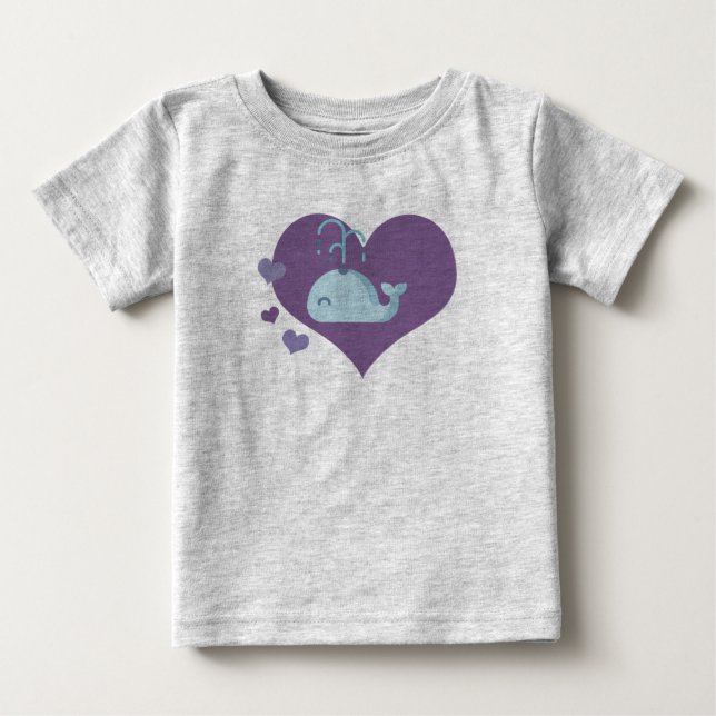 Niedlicher Wal Baby T-shirt (Vorderseite)