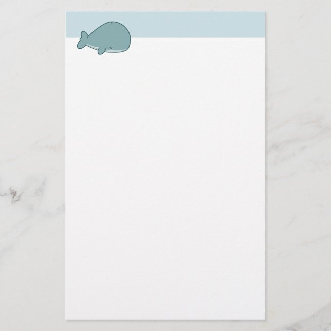 Niedlicher Wal Briefpapier (Vorderseite)