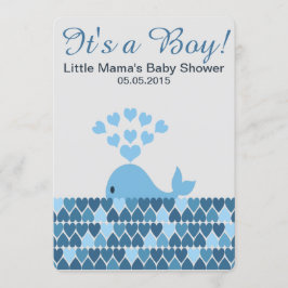 Niedlicher Wal Es ist ein Junge! Babyparty Einladung