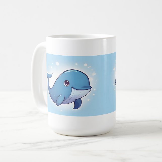Niedlicher Wal Kaffeetasse (Vorderseite Links)