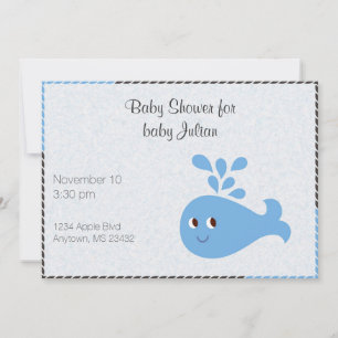 Niedlicher Wal mit Spout Custom Baby Dusche Einladung