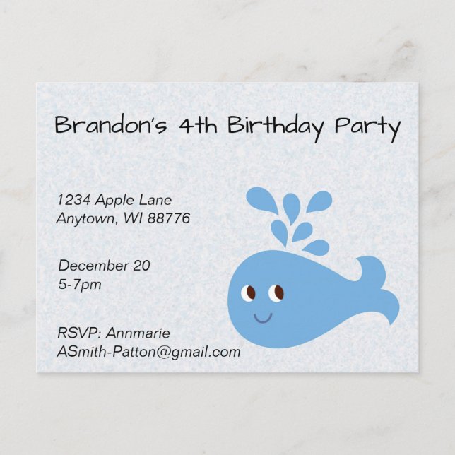 Niedlicher Wal mit Spout Postkarte (Vorderseite)