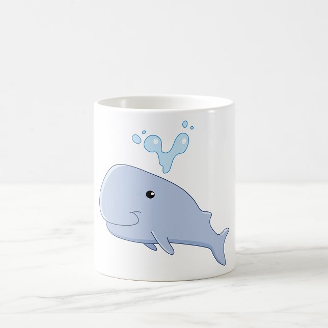 Niedlicher Wal mit Wasserabfall Adorable Animal Kaffeetasse (Von Creator hochgeladen)