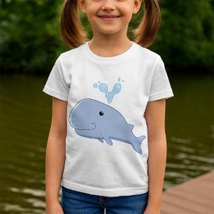 Niedlicher Wal mit Wasserabfall Adorable Animal T-Shirt
