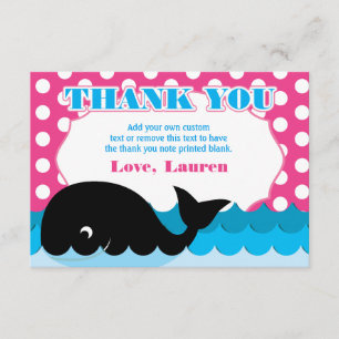 Niedlicher Wal, Polka-Punkt danken Ihnen Karten