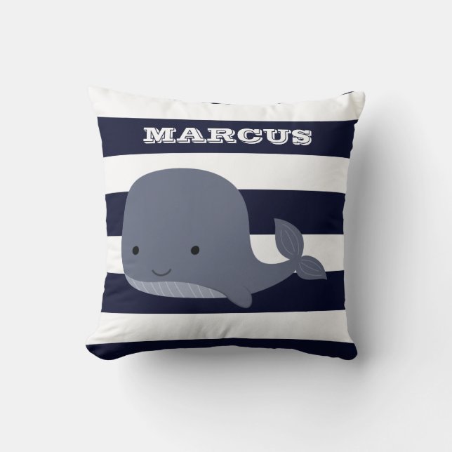 Niedlicher Wal-Seetier-Seeozean-Kinderzimmer-Dekor Kissen (Vorderseite)