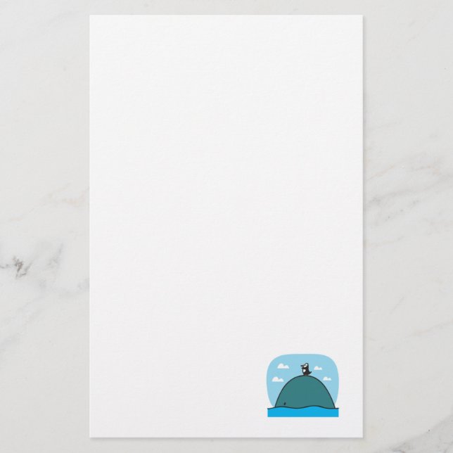 niedlicher Wal und Pinguin Briefpapier (Vorderseite)