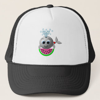 Niedlicher Wal und Wassermelone Truckerkappe