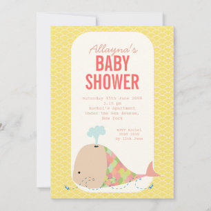 Niedlicher Wal unter dem Sea Baby Shower Party lad Einladung