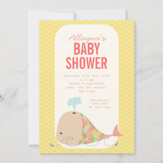 Niedlicher Wal unter dem Sea Baby Shower Party lad Einladung