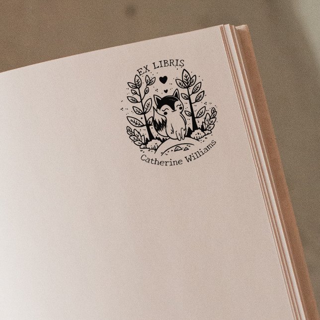 Niedlicher Wald Fox, Bibliothek Ex Libris Gummistempel (Von Creator hochgeladen)