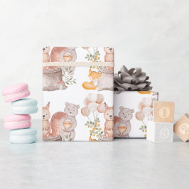 Niedlicher Wald Tierfreunde Kinderdusche Geschenkpapier