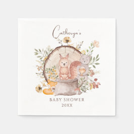 Niedlicher Wald Tierfreunde Kinderdusche Serviette