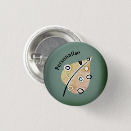 Niedlicher Waldleaf Personalisierter Grünhut Button